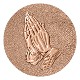 DAROUND 516 BZ SH BZ Bronze Praying Hands Shimmer Bronze Background
